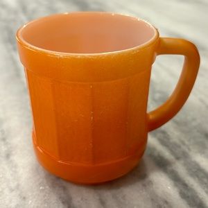 Vintage Anchor Hocking Federal Glass Orange Coffee Mug Cup